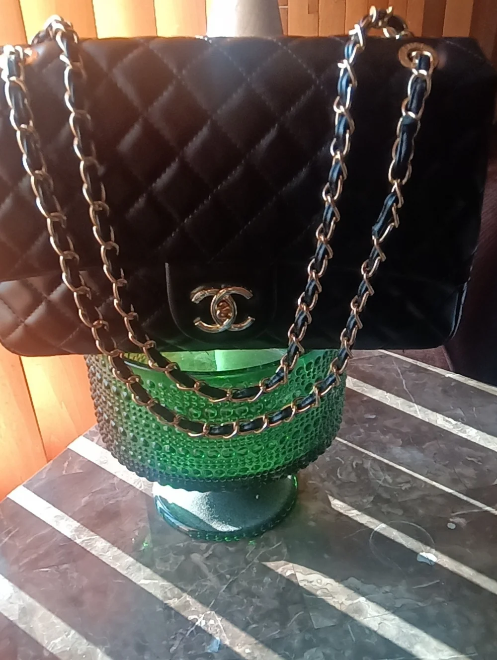 Classic Black Quilted Shoulder Bag with Gold Hardware. Accepting Offers.